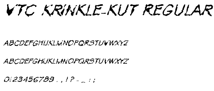 VTC Krinkle-Kut Regular Italic font